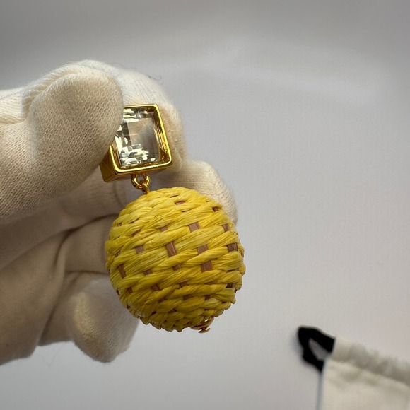 Lizzie Fortunato Paradiso Earrings Canary 18k Gold-Plated & Green Amethyst $250 - Picture 10 of 12